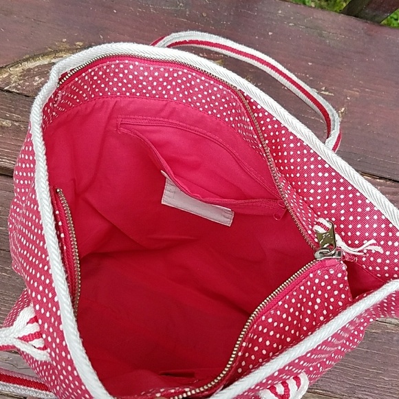 GONE American Eagle Outfitters Pink Polka Dot Tote - Picture 7 of 8